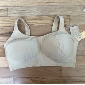 NEW Truekind Women's 2XL Daily Comfort Wirefree Shaper Bra Nude Beige Casual